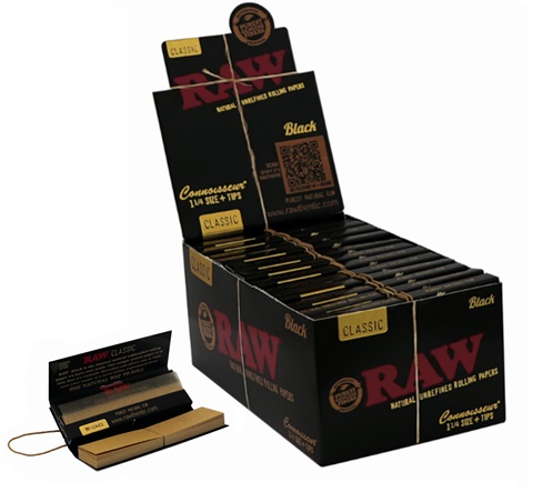 Boletas RAW Black Connoisseur 1 1/4 + TIPS