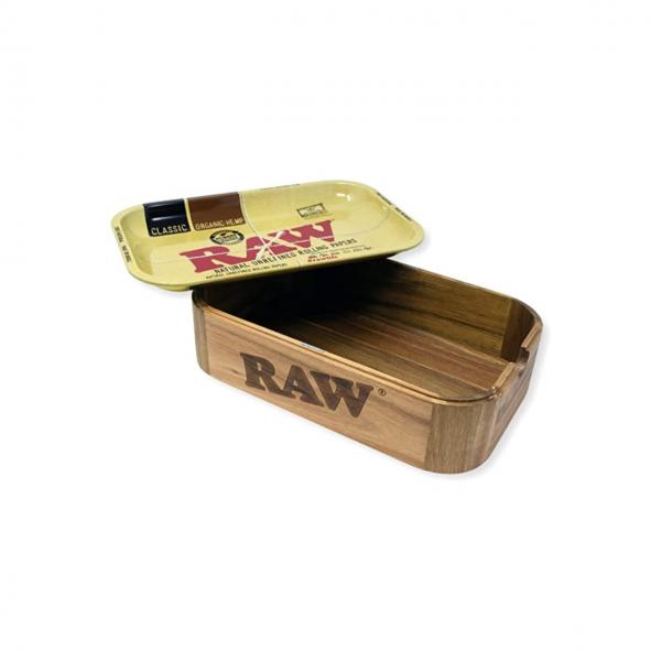 Caja de Madera Raw con Bandeja